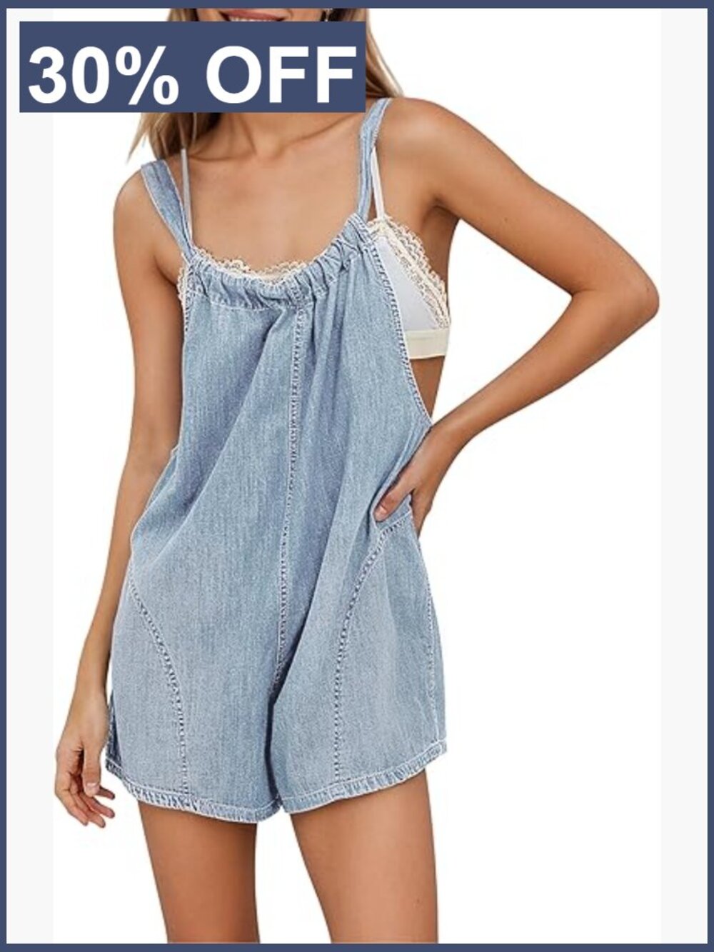 Light Blue Denim Romper Jumpsuit